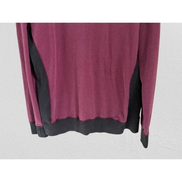Lululemon Mens Burgundy Gray Long-Sleeve Crewneck Sweatshirt Cotton Blend -L - Picture 3 of 7